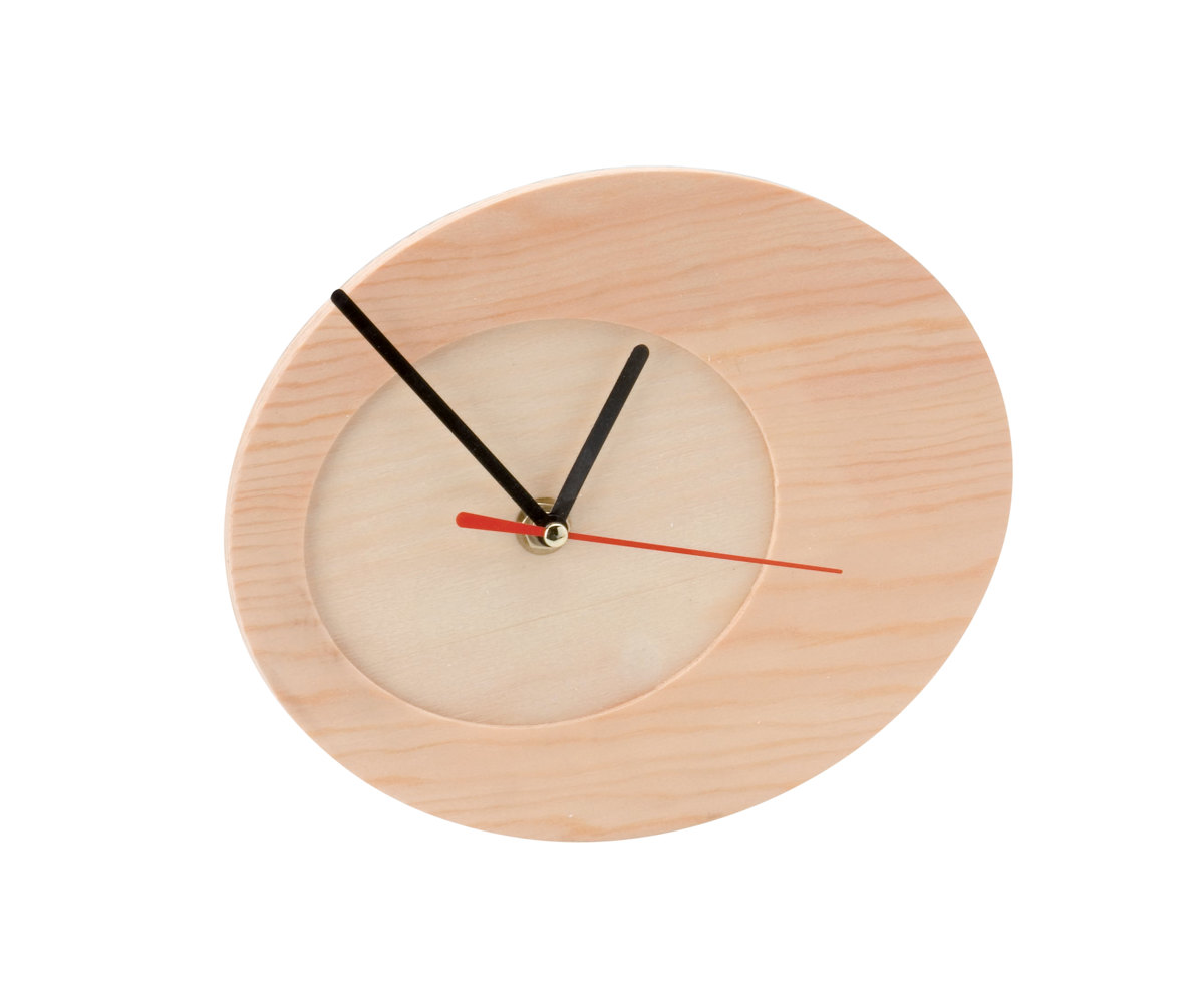 Uhr mit Uhrwerk + Zeiger oval 17x20 cm